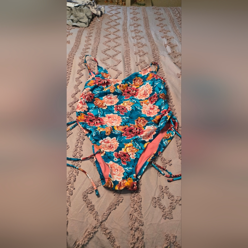Time and Tru Coral Pink Swimwear